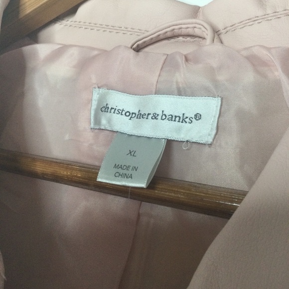 Christopher & Banks Vegan Leather Jacket Pink Size Extra Large - Picture 3 of 9
